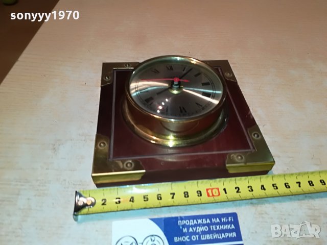 clock-made in germany-мед/месинг/дърво 2206211141, снимка 4 - Антикварни и старинни предмети - 33296611