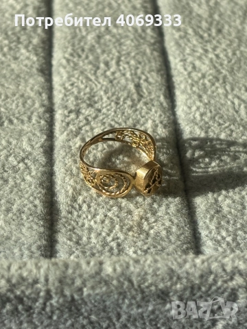 Винтидж златен пръстен буква А 1.54гр 14к, снимка 6 - Пръстени - 51780365