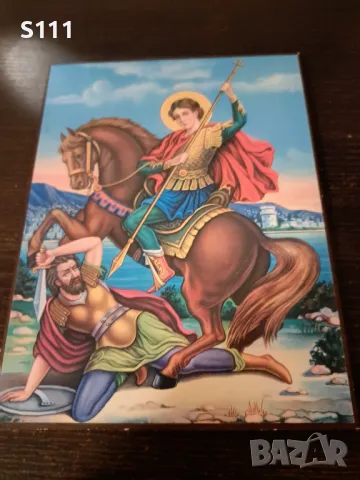 Дървена икона на Свети Димитър , снимка 2 - Икони - 48484545