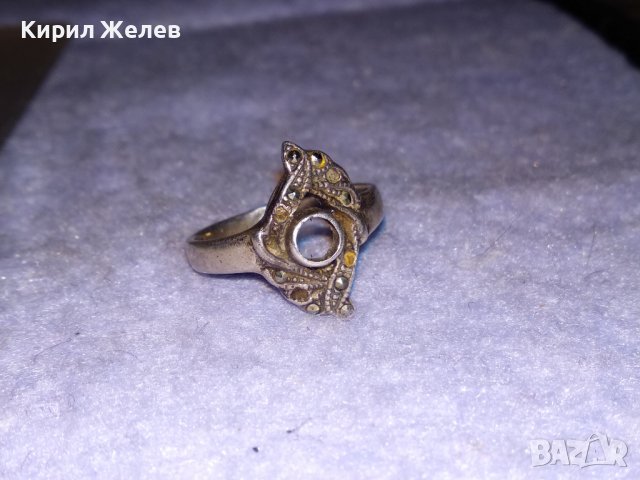 СТАР СРЕБЪРЕН ПРЪСТЕН СРЕБРО 925 с ПРАЗНО ГНЕЗДО За ВГРАЖДАНЕ на СКЪПОЦЕНЕН КАМЪК 34415, снимка 14 - Антикварни и старинни предмети - 39654073