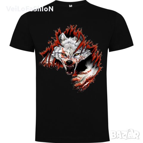 Нова мъжка тениска с Вълк - Wolf attack (Вълча Атака), снимка 1 - Тениски - 43925342