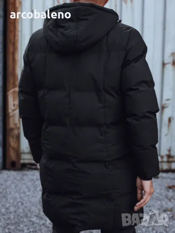 Мъжко ватирано зимно яке с качулка, снимка 4 - Якета - 47611788