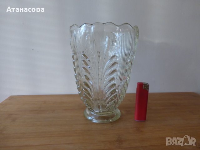 Ретро стъклена ваза 1950 г