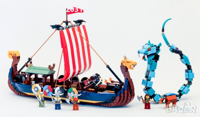 LEGO® Creator 31132 - Viking Ship - Викингски кораб и Змията на Мидгард, снимка 3 - Конструктори - 43484685