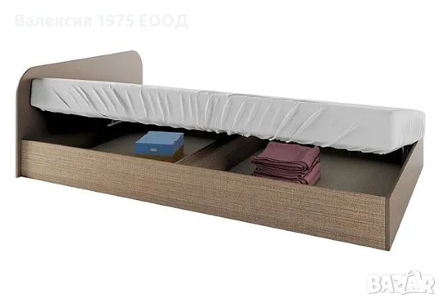 Легло персон и половина с повдигащ механизъм Сити 2011 дъб артисан или комбинация мока/ лате, снимка 6 - Спални и легла - 47353135