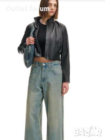 Дамско кожено яке Cropp, снимка 4 - Якета - 52307520