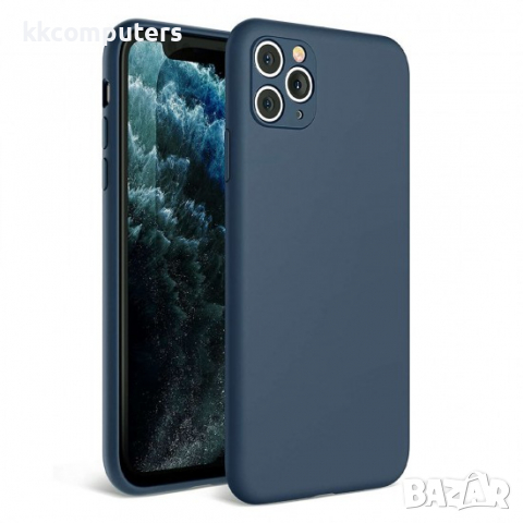 Силиконов калъф гръб кейс Silicone Soft Cover - iPhone 11 (6.1), Тъмносин, снимка 1