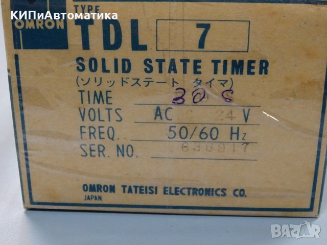 реле време Omron TDL-7 24VDC 30s solid state timer, снимка 11 - Резервни части за машини - 37673584