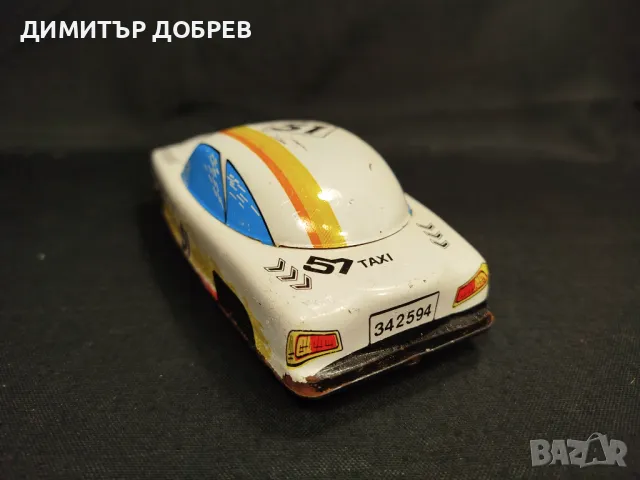 СТАРА РЕТРО СОЦ УНГАРСКА ЛАМАРИНЕНА ИГРАЧКА КОЛА TAXI LEMEZ, снимка 3 - Антикварни и старинни предмети - 49063995