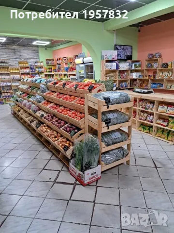 Дървен стелаж с 3 касетки подходящ за магазини и заведения, снимка 7 - Оборудване за магазин - 48841059