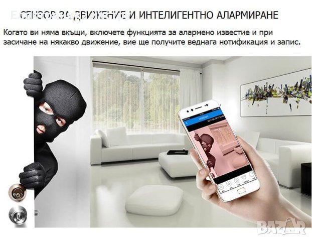 ICSEE Камери за наблюдение, Wifi, 360° Въртене, Full HD, Нощно виждане, Микрофон, Бяла, снимка 3 - Комплекти за видеонаблюдение - 43153402