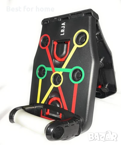 LRJA Дъска, стойка за лицеви опори за домашни тренировки с ластици за съпротивление и подложки, снимка 4 - Фитнес уреди - 50575326