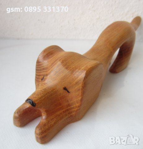 Куче от дърво, отварачка, фигура, дърворезба, дърво, снимка 5 - Статуетки - 40211865