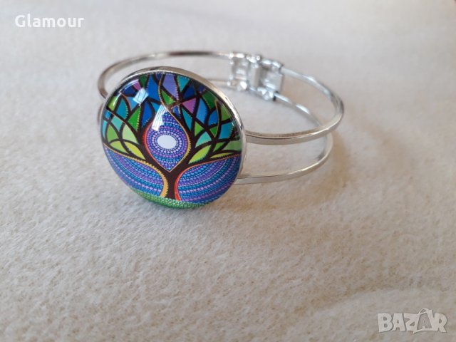 Гривна с цветен кабошон, снимка 4 - Гривни - 28147549