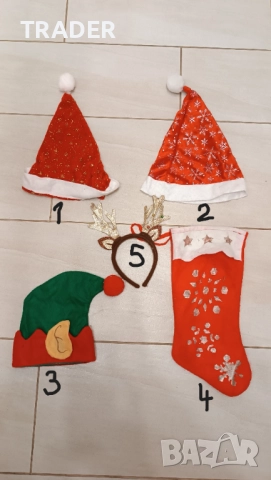 Коледни шапки чорапи диадема Коледа