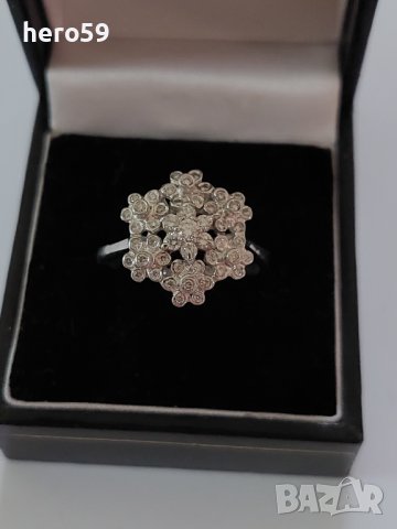 Дамски златен пръстен с брилянти(тотал 1,4 карата)бяло злато 18к., снимка 1 - Пръстени - 38897469
