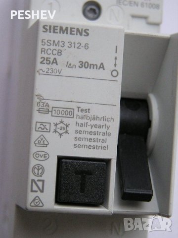 Дефектнотокова защита - SIEMENS 2P, 25A, 30mA, снимка 4 - Друга електроника - 40247060