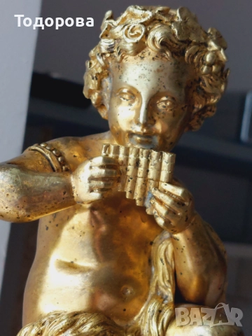 Много рядък Каминен бронзов часовник-Франция 19 век ,позлата, порцелан, 4 200 €, снимка 13 - Стенни часовници - 52310498