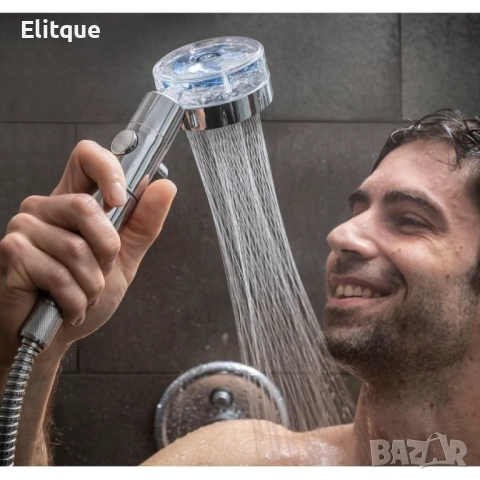 Слушалка за душ с перка и 3D ефект на водата и 360 градуса завъртане , снимка 2 - Други стоки за дома - 52906403