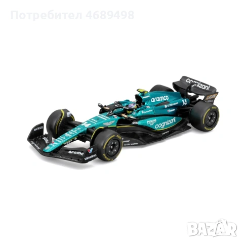 Bburago Aston Martin AMR23 #14 Fernando Alonso – 1:43 DieCast F1 модел – колекционерски болид, снимка 2 - Колекции - 53178799