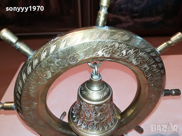 КАМБАНА И РУЛ-МЕД МЕСИНГ-ВНОС ШВЕЦИЯ 1405221916, снимка 7 - Антикварни и старинни предмети - 36760656