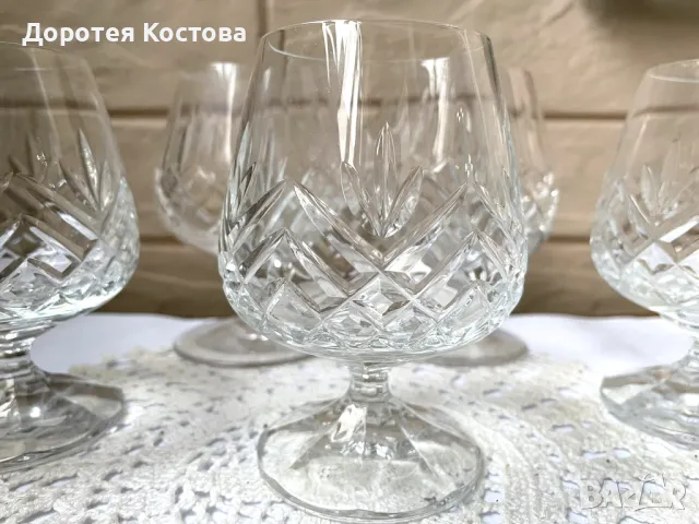 Красиви кристални чаши от Англия, 5 бр , снимка 5 - Антикварни и старинни предмети - 49743172