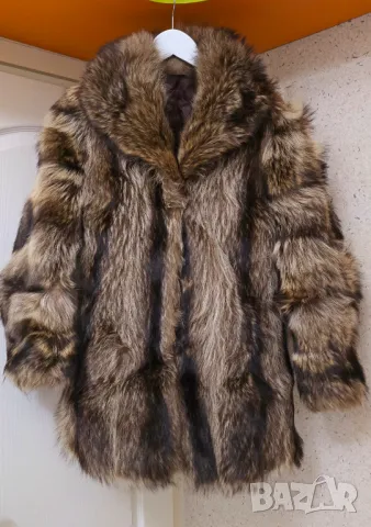 Дамско палто естествен косъм размер М-Л 