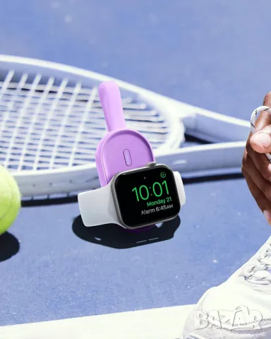 Преносимо безжично зарядно за Apple Watch 9/8/7/6/5/4/3/2/1/SE/Ultra-Purple, снимка 6 - Аксесоари за Apple - 49539698