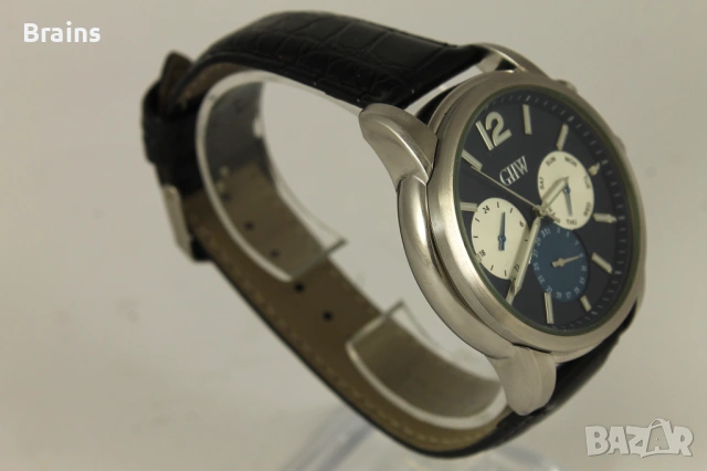 GHW Мъжки Стоманен Кварцов Часовник Календар, снимка 6 - Мъжки - 53570890