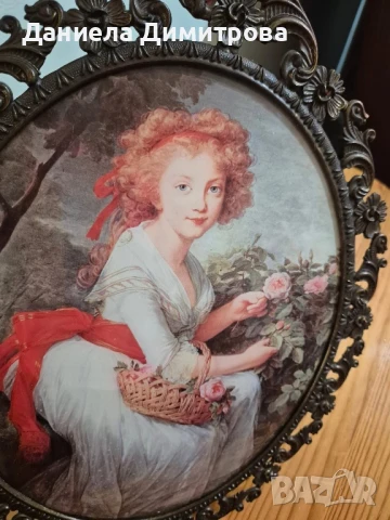 Разкошна рамка/картина от бронз/месинг с изображение на дама, снимка 5 - Други ценни предмети - 51020836