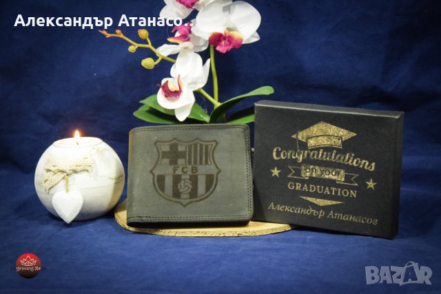 Персонализирано мъжко портмоне от естествена кожа тип "Crazy Horse"