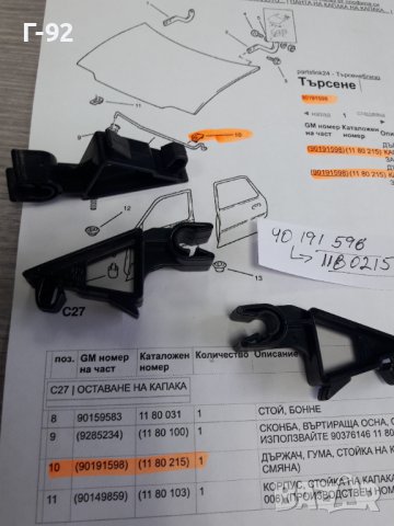 90191598**NEU**GM**OPEL**ЩИПКА ЗА ЩЕКАТА НА ПРЕДНИЯ КАПАК **, снимка 2 - Части - 37637495