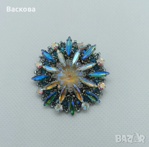 Ръчно изработена брошка Слънце