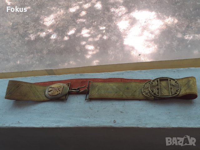 Испански военен сърмен колан тока бронз емайл WW2, снимка 1 - Антикварни и старинни предмети - 37714800