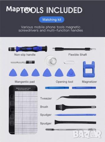 Комплект отвертки и инструменти от 142 части с чантичка, снимка 8 - Отвертки - 37762138