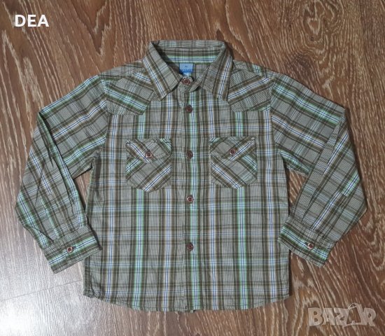 Зелена риза каре TikTak 104см-10лв+подарък, снимка 2 - Детски ризи - 28812695