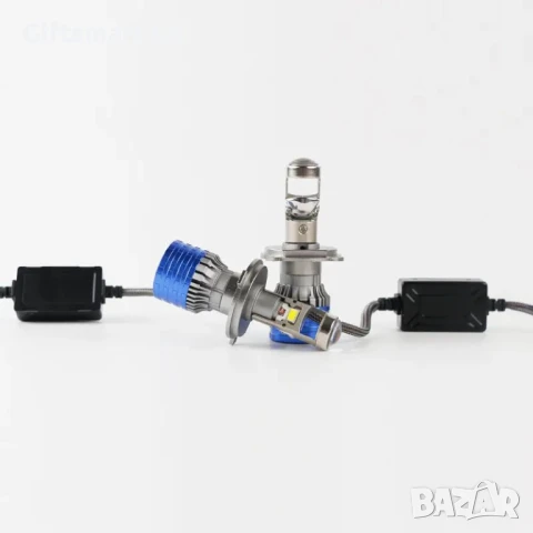 Комплект 2 LED крушки с лупа, H7, 30000 Lm, 12V, 2x55W, 6500К, 87x31мм, снимка 3 - Аксесоари и консумативи - 51102908