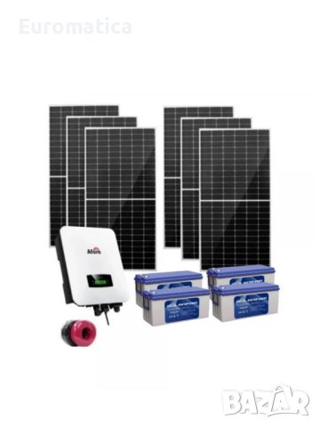 Автономна соларна система 3300W + 4 бр. 100Ah GEL акумулатора, снимка 1 - Друга електроника - 38072719