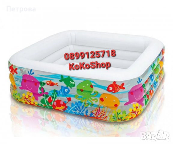 Детски надуваем басейн "Intex"-159х159х50 см, снимка 2 - Надуваеми играчки - 36998424