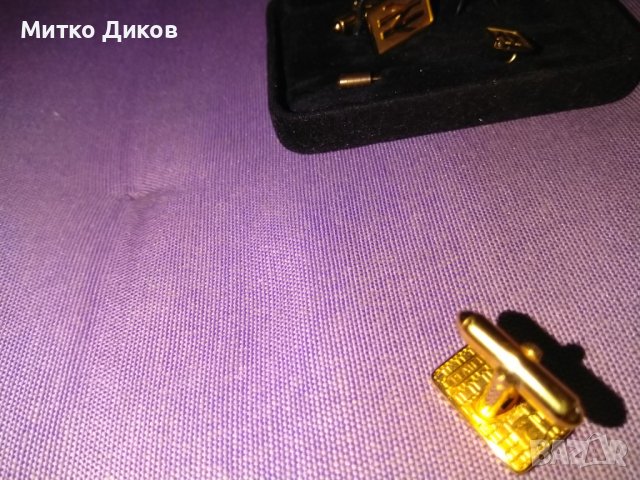 Tie Rack plated -маркови позлатени ръкавели бутонели копчета за риза и игли два броя за вратовързка , снимка 6 - Сватбени аксесоари - 38382046
