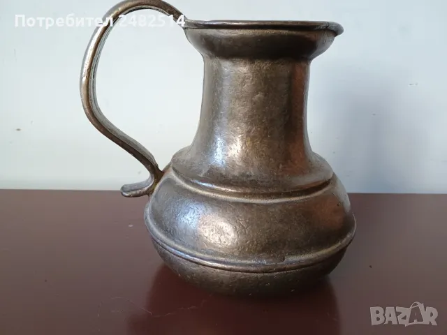 2240 грама. Много стара масивна бронзова кана, ваза. , снимка 2 - Антикварни и старинни предмети - 48901585