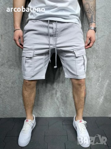 Улични мъжки къси ежедневни карго панталони с много джобове, 4цвята , снимка 5 - Къси панталони - 40851314