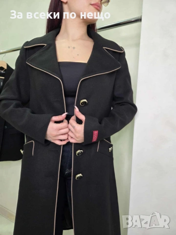 Gucci Дамско Черно Дълго Палто Гучи Код L-A18, снимка 2 - Палта, манта - 53217158