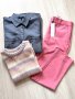 zara нов елегантен панталон в бледо розов цвят Zara join life, размер С, нов с етикети и тагове , снимка 1 - Панталони - 44053888