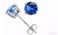Sale Сребърни обеци,simple model с кристали,ocean blue/нови, снимка 1 - Колиета, медальони, синджири - 37048839