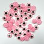 20 бр Окото на Назар мъниста капси очи розови плоски за декорация, снимка 1 - Други - 37577471