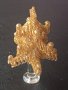 Стъклена мини Коледна Елха с празничен златен брокат, снимка 2