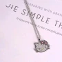 Коте Кити Hello Kitty с камъчета Детско дамско колие висулка синджир гердан , снимка 4