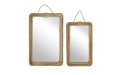 Комплект от 2 огледала с рамка от дърво и въже, снимка 1 - Огледала - 43163941