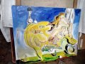 Ръчно рисувана картина от Симеон Пройчев по мотиви от Салвадор Дали- "Le grand masturbador", снимка 3